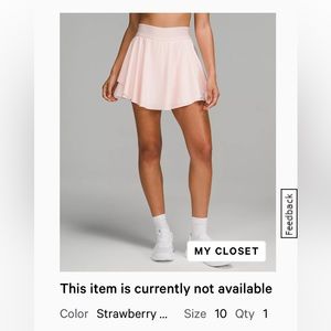 Lululemon tennis skirt size 10